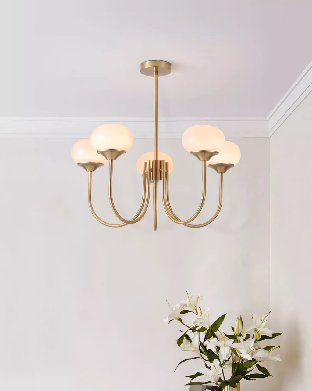 Orb Pendant Light with Adjustable Height Metal Frame and Spherical Shades for Kitchen Island Dining Living Room Bedroom E27 Socket Pink Whit