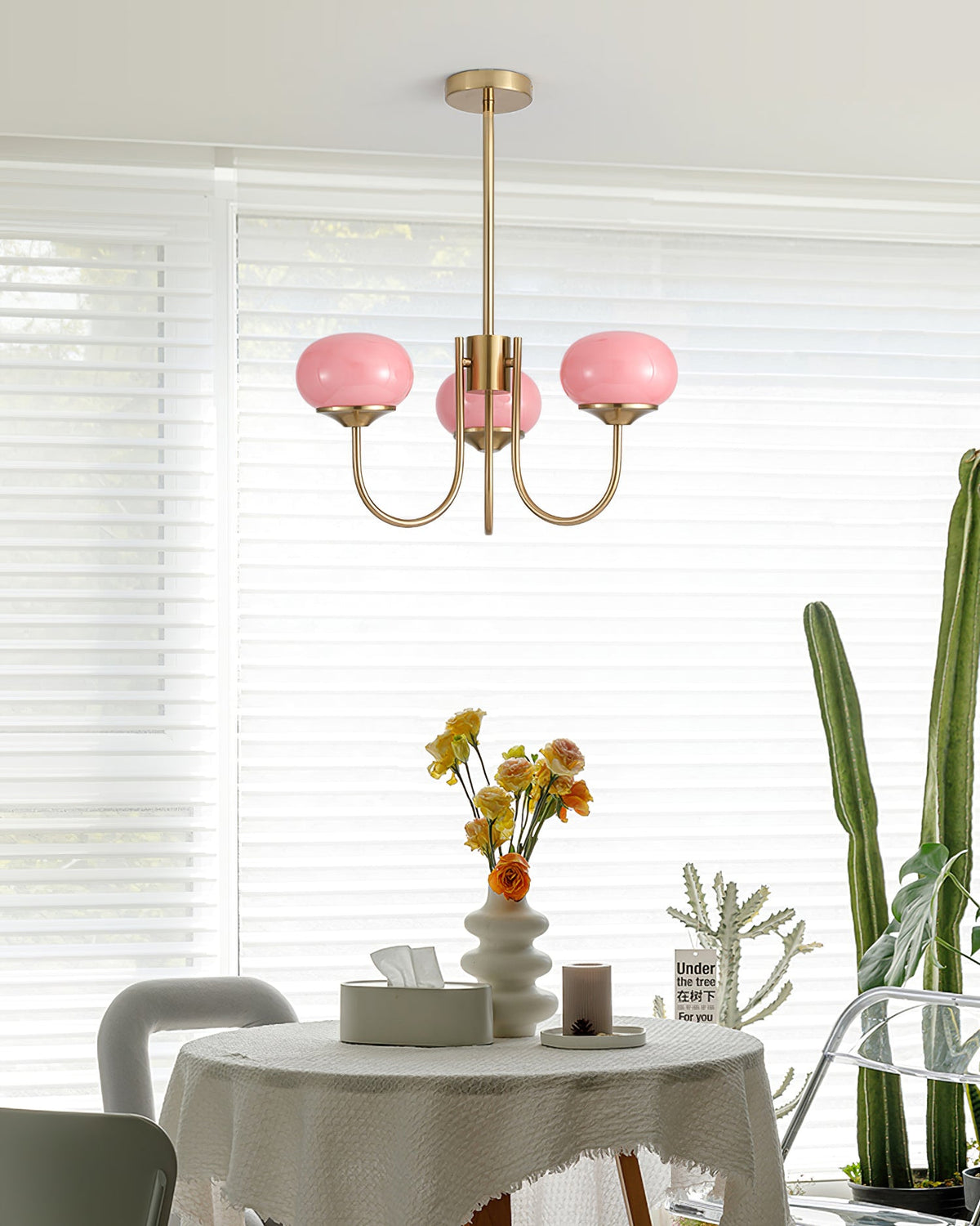 Multi-Head Pendant Chandelier with Colored Glass Shades 18-26 in Metallic Finish for Dining Room Bedroom Kitchen Island Overhead Lighting E2