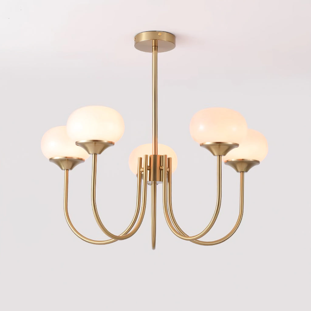 Multi-Head Pendant Chandelier with Colored Glass Shades 18-26 in Metallic Finish for Dining Room Bedroom Kitchen Island Overhead Lighting E2