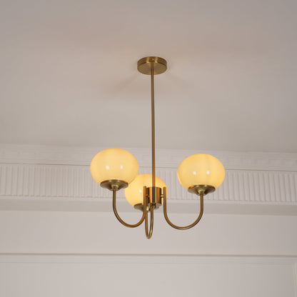 Multi-Head Pendant Chandelier with Colored Glass Shades 18-26 in Metallic Finish for Dining Room Bedroom Kitchen Island Overhead Lighting E2