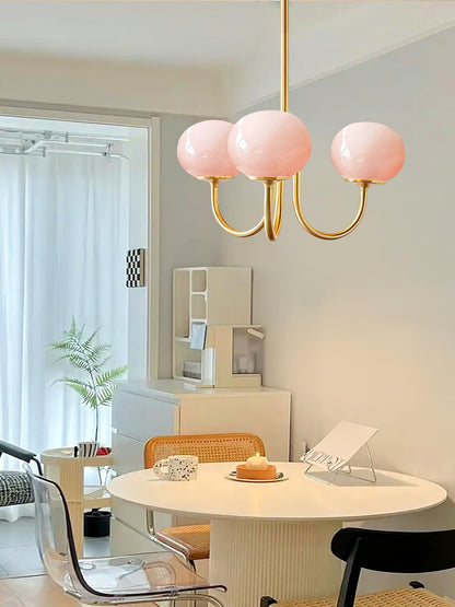 Multi-Head Pendant Chandelier with Colored Glass Shades 18-26 in Metallic Finish for Dining Room Bedroom Kitchen Island Overhead Lighting E2