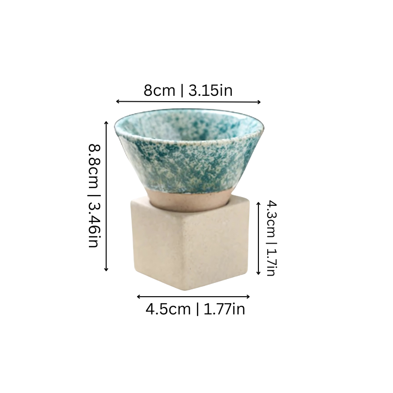 Handcrafted Ceramic Coffee Cup with Saucer – Japanese-Inspired Glazed Espresso Mug for Coffee Lovers & Tea Enthusiasts