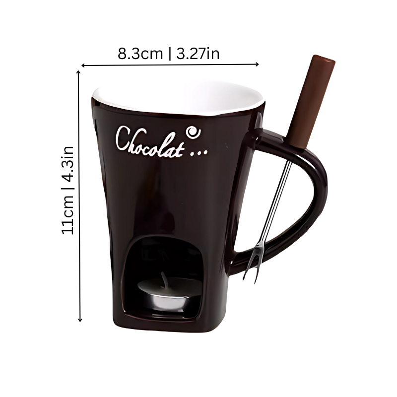 Candle-Heated Fondue Pot Set Ceramic Chocolate Cheese Melting Warmer Party Dessert Appetizer Tabletop Server for Gatherings Parties