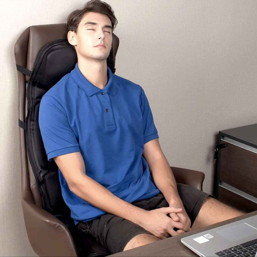 Heated Massage Seat Cushion 8 Programs Shiatsu Kneading Roller Therapy for Office Chair Car Driver Home Recliner Full Back Neck Lumbar