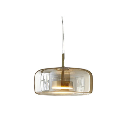 Glass Dome Overhead Light for Dining Tables 10-Inch with Brass Hardware Adjustable Drop Kitchen Island Suspended Fixture Clear See-Through S