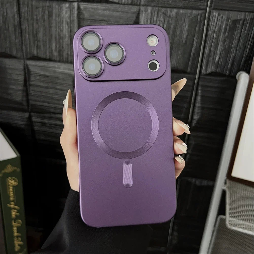 Silicone MagSafe iPhone Case with Camera Lens Protection – Soft Grip Anti-Fingerprint Cover for iPhone 14 15 16 17 Pro Max Air