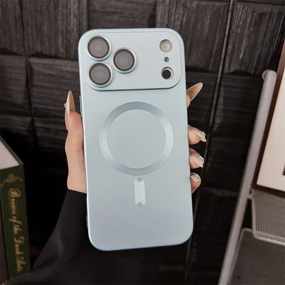Silicone MagSafe iPhone Case with Camera Lens Protection – Soft Grip Anti-Fingerprint Cover for iPhone 14 15 16 17 Pro Max Air