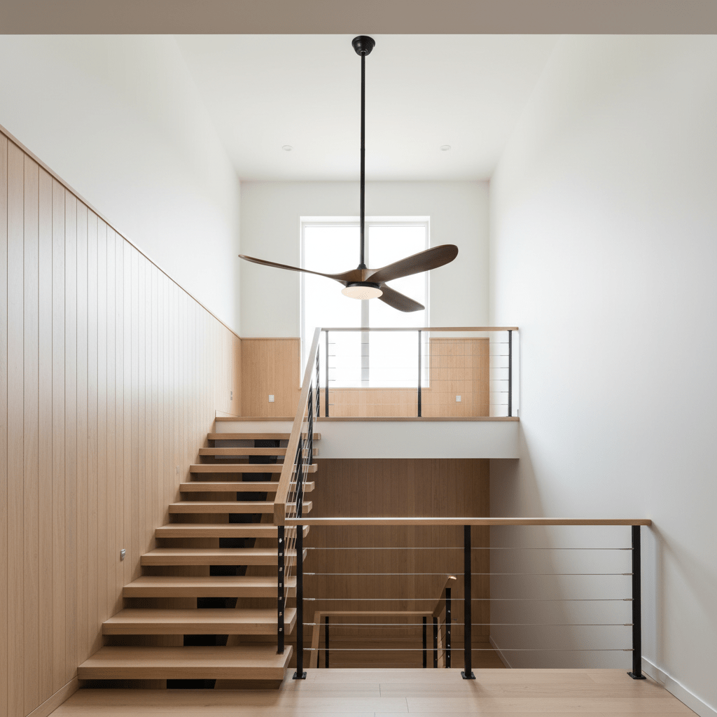 Ceiling Fan with Light 42in 52in Real Wood Blades 6 Speed LED Indoor Modern for Living Room Bedroom Dining Room Office Adjustable Temperatur