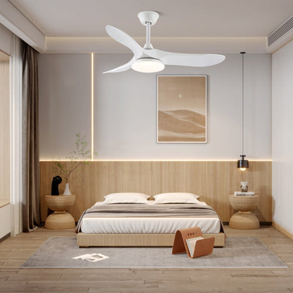 Ceiling Fan with Light 42in 52in Real Wood Blades 6 Speed LED Indoor Modern for Living Room Bedroom Dining Room Office Adjustable Temperatur