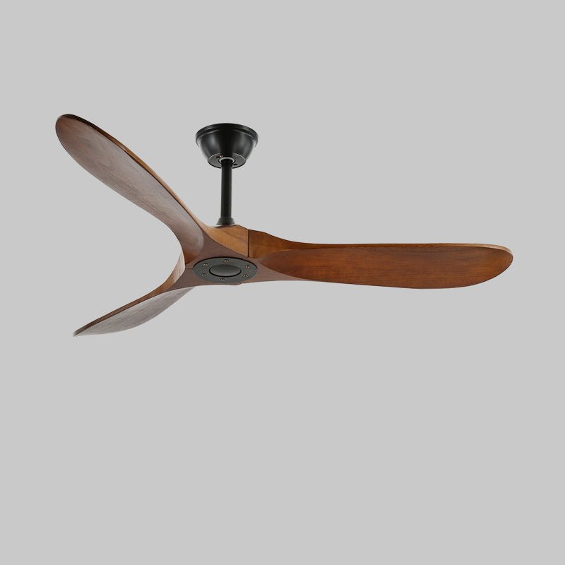 DC Motor Ceiling Fan with Wooden Blades 42 or 52 Inch Diameter Remote Control Indoor Air Circulation for Bedrooms Living Rooms Offices Low N