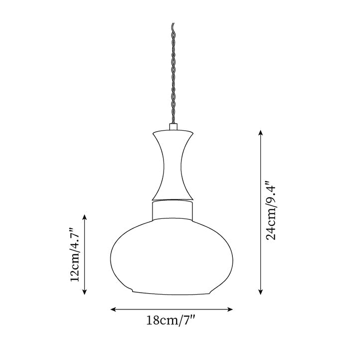 Hanging Light Fixture with Amber Glass Shade 7 Inch Diameter Adjustable Cord for Kitchen Islands Dining Tables Breakfast Bars Modern Farmhou