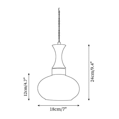 Hanging Light Fixture with Amber Glass Shade 7 Inch Diameter Adjustable Cord for Kitchen Islands Dining Tables Breakfast Bars Modern Farmhou