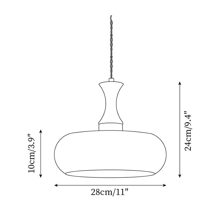 Glass Pendant Light for Kitchen Island & Dining Room — Adjustable Hanging Fixture with Warm Amber Shade, 11 Inch Wide, Dimmable Modern Farmh