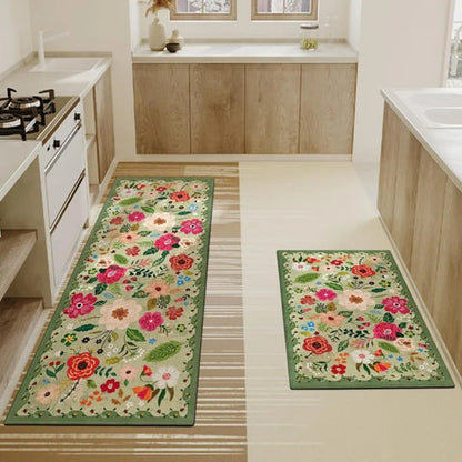 Meadowlyn Kitchen Mat Set - Boho Floral, Anti-Fatigue, Washable