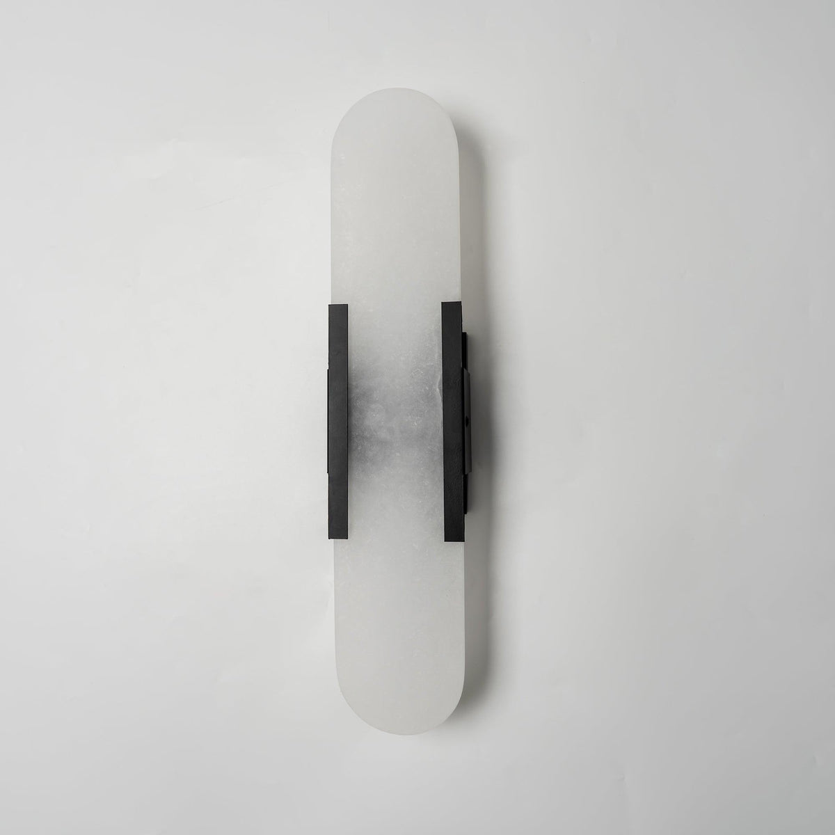 Handcrafted Alabaster Sconce with Brass Accent 14 in Wall Light for Bedroom Hallway Living Room Indoor Fixture G4 LED Modern Elongated Stone