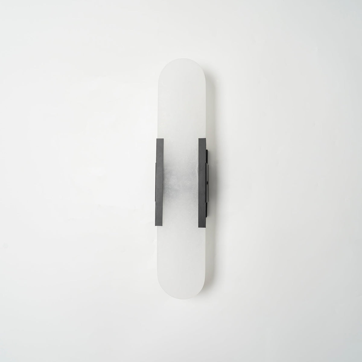 Handcrafted Alabaster Sconce with Brass Accent 14 in Wall Light for Bedroom Hallway Living Room Indoor Fixture G4 LED Modern Elongated Stone