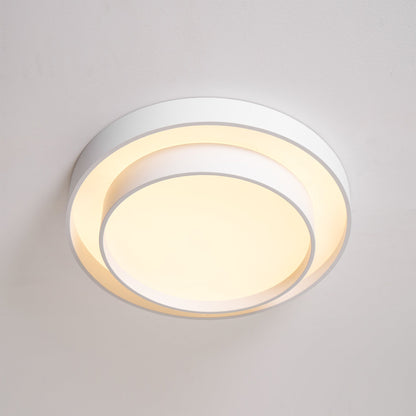 Flush Mount LED Ceiling Light Round Low-Profile Fixture Black White Gray 16 20 24 Inch Diameter for Bedroom Hall Kitchen Foyer