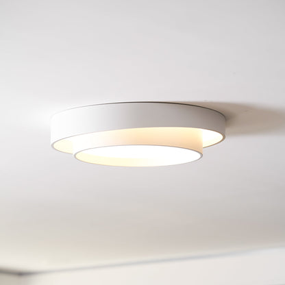 Round LED Flush Mount Light Fixture Metal White 16 20 24 Inch for Bedroom Living Room Office Modern Low Profile Overhead Lighting 3000K 4000