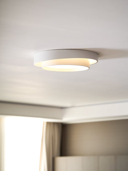 Round LED Flush Mount Light Fixture Metal White 16 20 24 Inch for Bedroom Living Room Office Modern Low Profile Overhead Lighting 3000K 4000