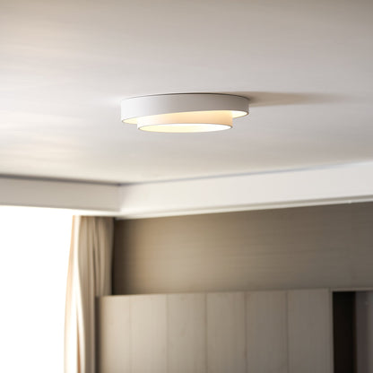 Flush Mount LED Ceiling Light Round Low-Profile Fixture Black White Gray 16 20 24 Inch Diameter for Bedroom Hall Kitchen Foyer