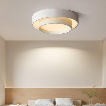 Round LED Flush Mount Light Fixture Metal White 16 20 24 Inch for Bedroom Living Room Office Modern Low Profile Overhead Lighting 3000K 4000