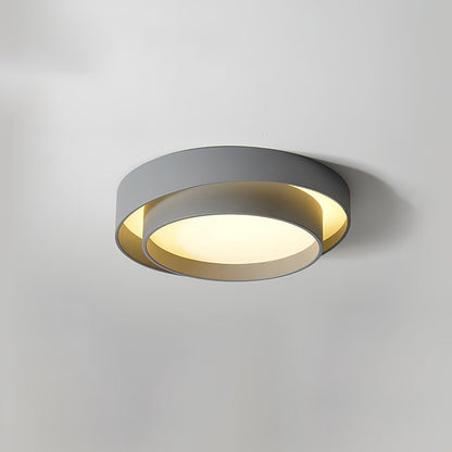 Round LED Flush Mount Light Fixture Metal White 16 20 24 Inch for Bedroom Living Room Office Modern Low Profile Overhead Lighting 3000K 4000