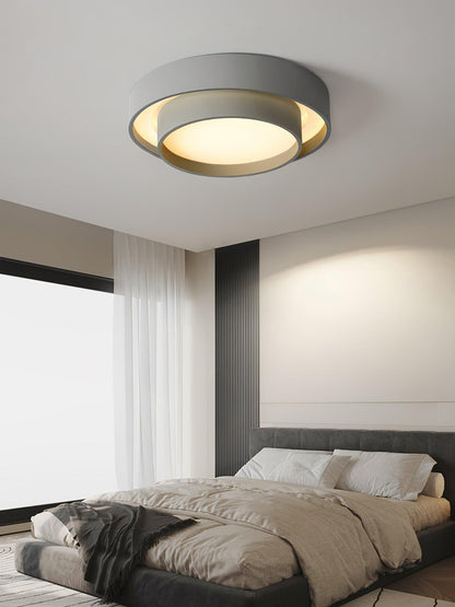 Round LED Flush Mount Light Fixture Metal White 16 20 24 Inch for Bedroom Living Room Office Modern Low Profile Overhead Lighting 3000K 4000