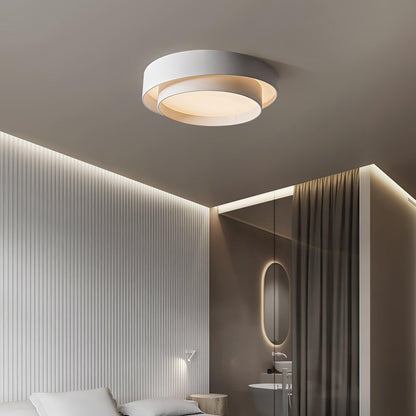 Flush Mount LED Ceiling Light Round Low-Profile Fixture Black White Gray 16 20 24 Inch Diameter for Bedroom Hall Kitchen Foyer