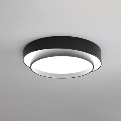 Round LED Flush Mount Light Fixture Metal White 16 20 24 Inch for Bedroom Living Room Office Modern Low Profile Overhead Lighting 3000K 4000