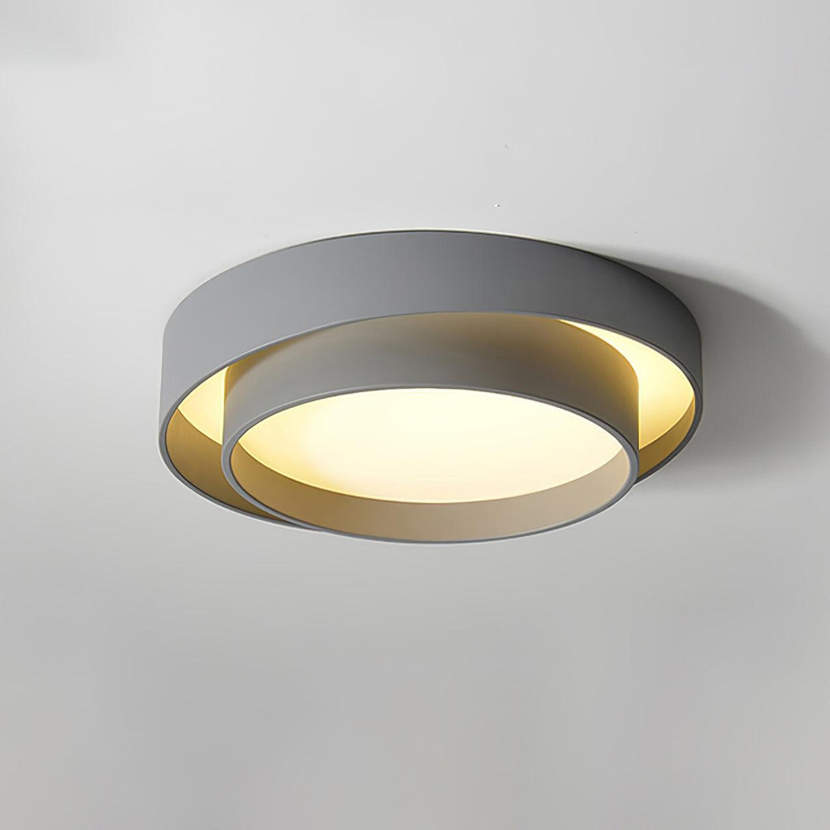 Flush Mount LED Ceiling Light Round Low-Profile Fixture Black White Gray 16 20 24 Inch Diameter for Bedroom Hall Kitchen Foyer
