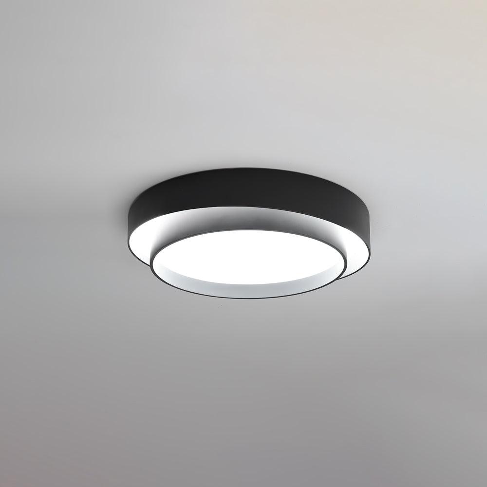 Round LED Flush Mount Light Fixture Metal White 16 20 24 Inch for Bedroom Living Room Office Modern Low Profile Overhead Lighting 3000K 4000
