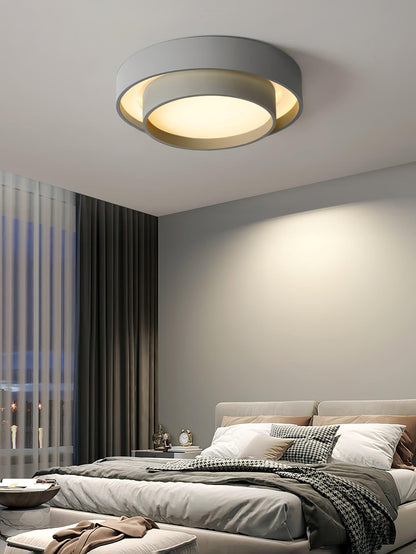 Round LED Flush Mount Light Fixture Metal White 16 20 24 Inch for Bedroom Living Room Office Modern Low Profile Overhead Lighting 3000K 4000