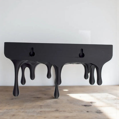 Melti Floating Shelf - Matte Black, Drip Design Wall Display