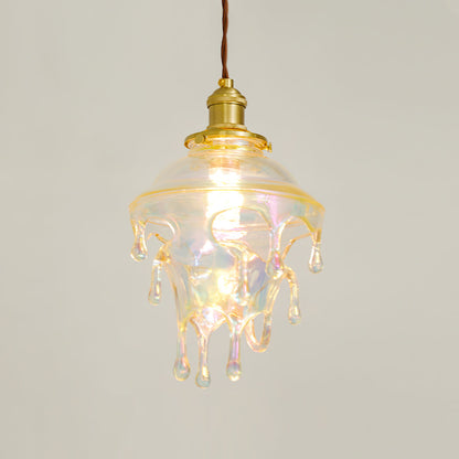Resin Drip Hanging Lamp for Dining Room & Kitchen | Adjustable Cord Ceiling Fixture | LED or Edison Bulb Compatible | Modern Art Statement P