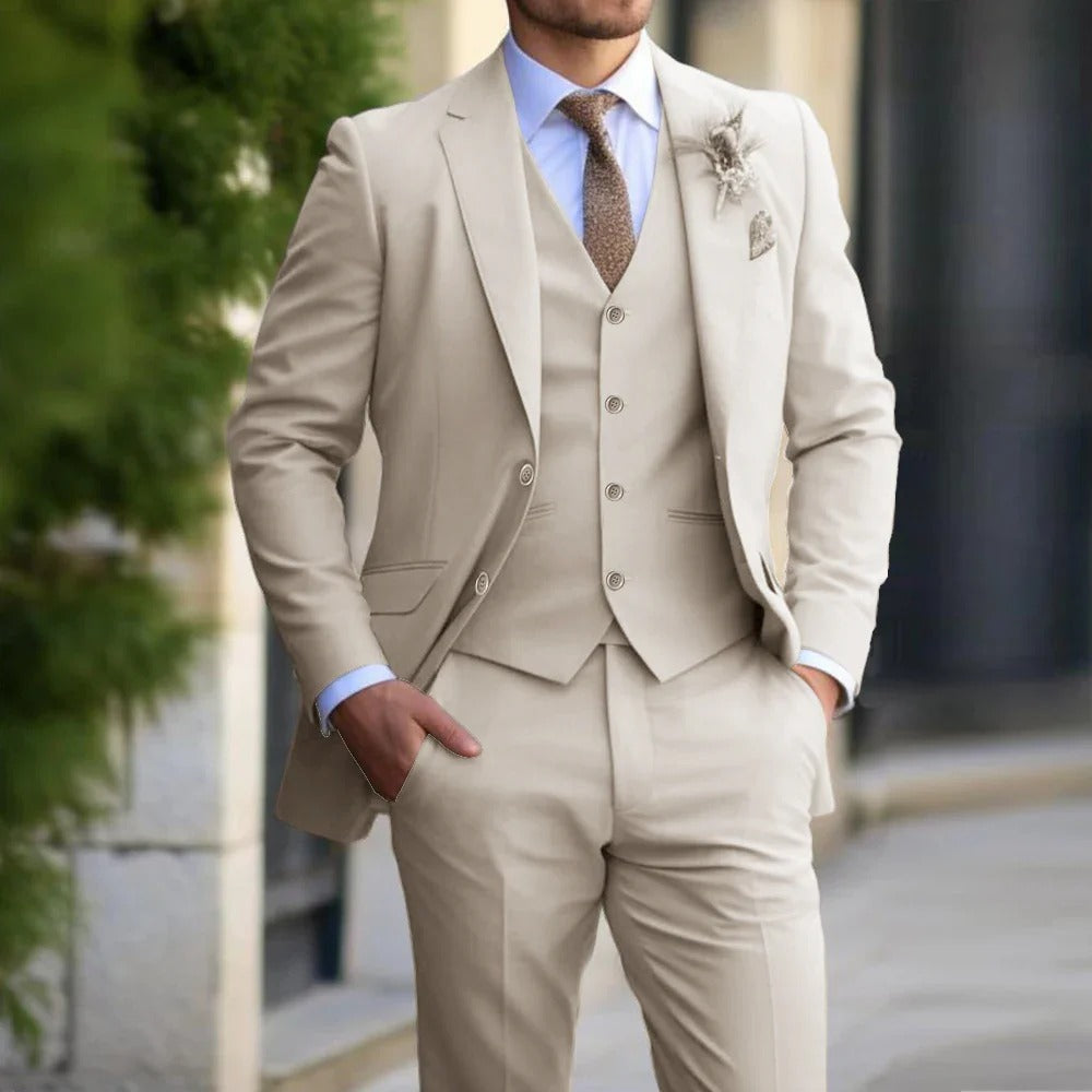 Tailored 3-Piece Suit for Men - Blazer, Vest & Pants Set in Slim Fit for Business, Weddings & Formal Events