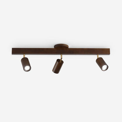 Track Lighting Fixture Wood Finish Adjustable Spotlights for Kitchen Living Room Hallway Bar Rail Ceiling Mount Directional Accent Lights