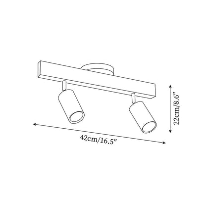 Adjustable LED Track Light 39 in Wood Finish Spotlight Bar Ceiling Mount for Kitchen Living Room Hallway Dining Room Modern Scandinavian Hom