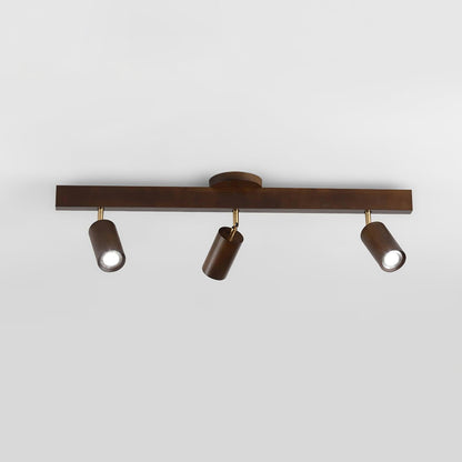 Adjustable LED Track Light 39 in Wood Finish Spotlight Bar Ceiling Mount for Kitchen Living Room Hallway Dining Room Modern Scandinavian Hom