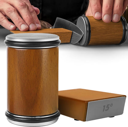 Rolling Knife Sharpener for Kitchen Knives – Angle Guide Tool for Fast Razor-Sharp Edge Restoration – Non-Slip Base Compact Handheld Manual