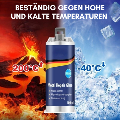 Industrial Metal Repair Epoxy for Steel, Aluminum & Cast Iron | Heat Resistant Liquid Metal Bonding Compound 3.4 oz