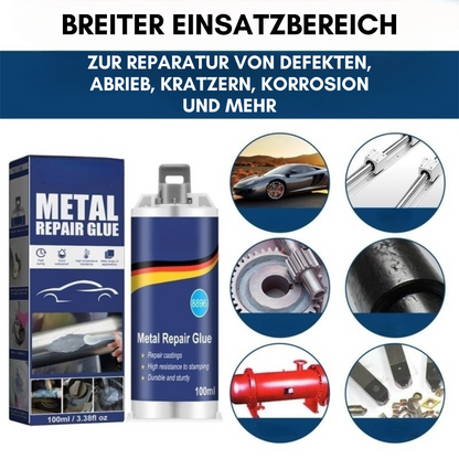 Industrial Metal Repair Epoxy for Steel, Aluminum & Cast Iron | Heat Resistant Liquid Metal Bonding Compound 3.4 oz