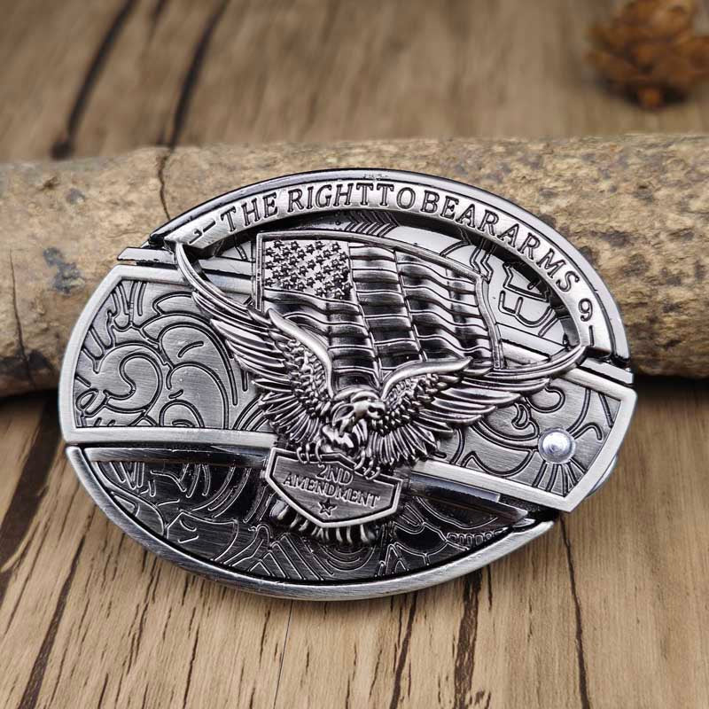 Western Engraved Zinc Alloy Accessory for 1.5 in Straps with Concealed Utility Tool for Men | Rodeo Ranch Rider Apparel