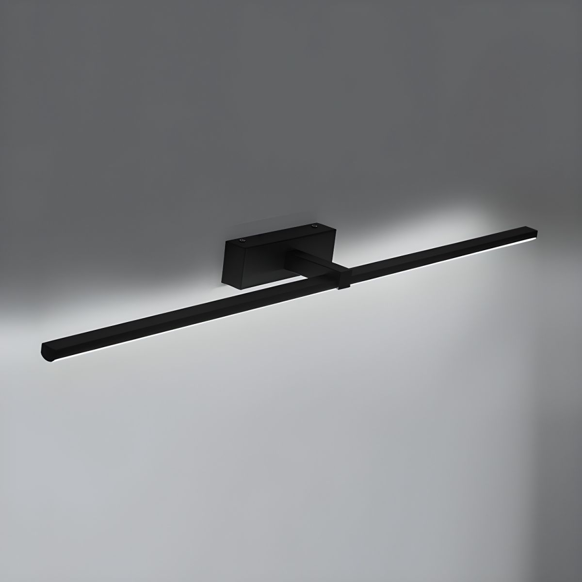 Hardwired LED Vanity Light Bar 16 in Aluminum Black for Bathroom Mirror Above Sink Modern Indoor Wall Sconce Fixture with Adjustable Color T