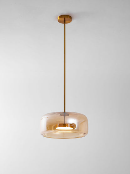 LED Drop Ceiling Lamp with Smoked Glass Shade for Dining Room & Island – Adjustable Cord, Integrated Bulb, Choice of Kelvin Tones