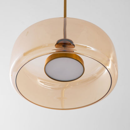LED Drop Ceiling Lamp with Smoked Glass Shade for Dining Room & Island – Adjustable Cord, Integrated Bulb, Choice of Kelvin Tones