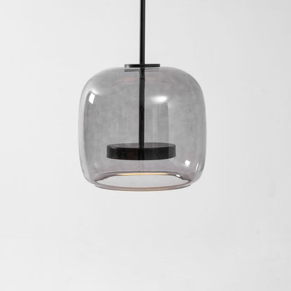LED Drop Ceiling Lamp with Smoked Glass Shade for Dining Room & Island – Adjustable Cord, Integrated Bulb, Choice of Kelvin Tones