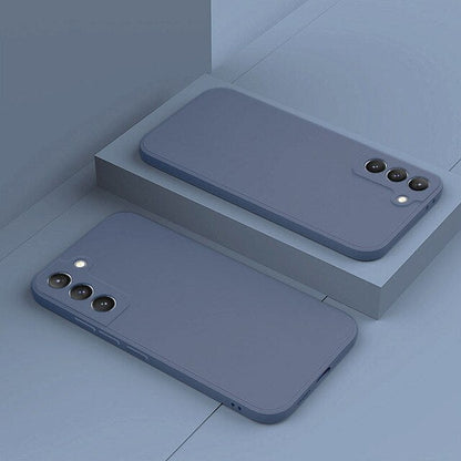 Silicone Phone Case with Microfiber Lining for Samsung Galaxy S22-S26 | Shock-Absorbing Protective Cover with Raised Edges