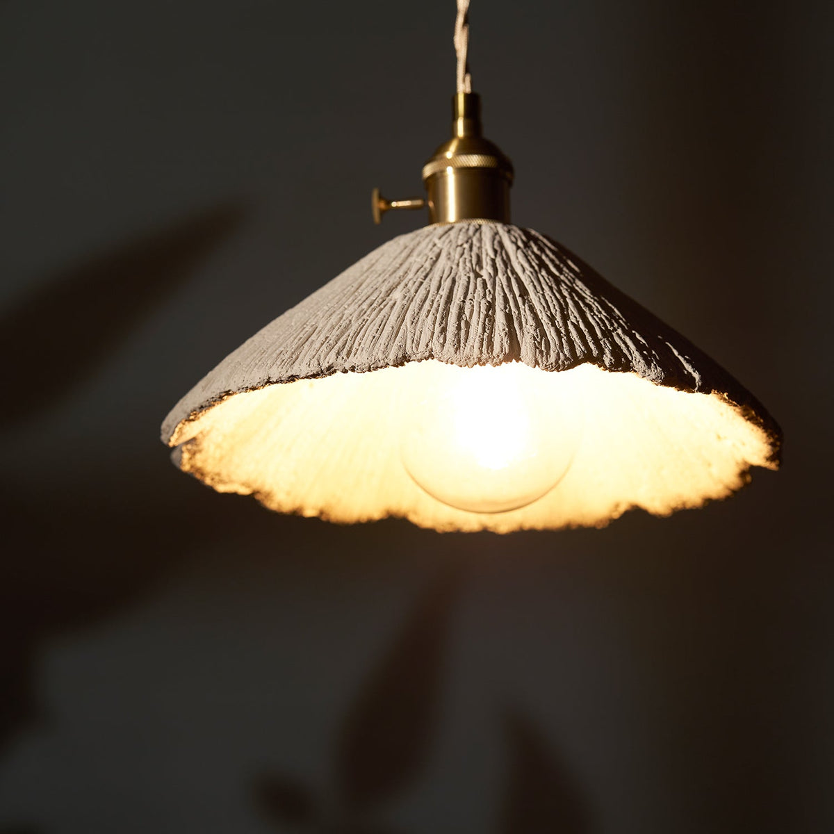 Industrial Concrete Hanging Light Fixture with Adjustable Cord for Kitchen Island Breakfast Bar Dining Area Counter Modern Gray Cement Suspe