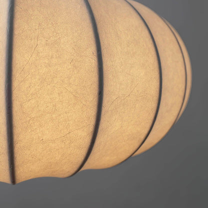 Lámpara de techo de seda colgante con forma orgánica para comedores y salas de estar – Compatible con LED regulable en tamaños de 12, 16 o 20 pulgadas