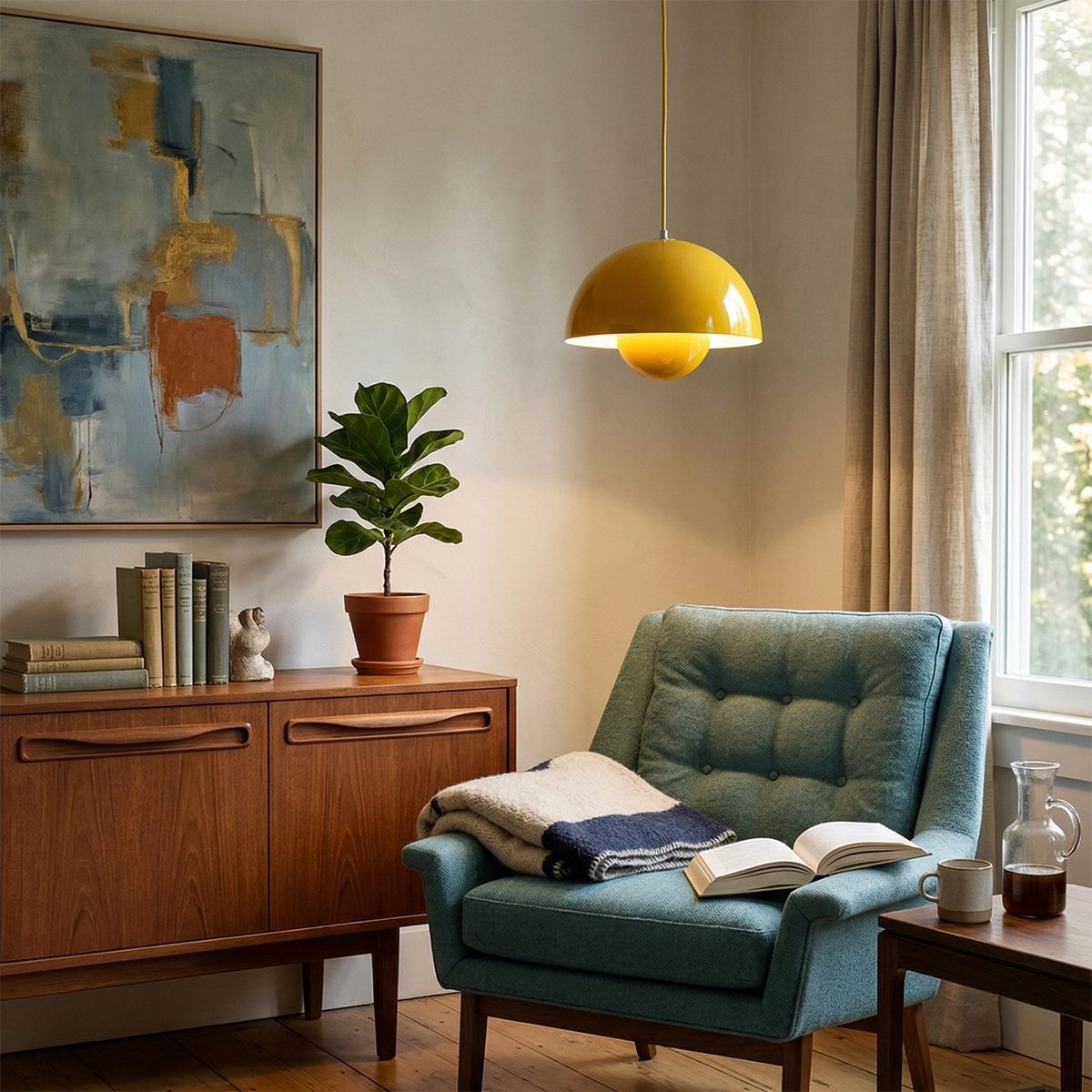 Mid-Century Modern Flower Bud Pendant Light - Versatile Pendant Lighting with Geometric Design